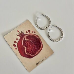 Silver Textured Hoop Earrings